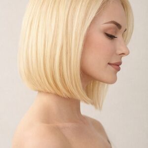 Bob Wig - 13x4 Transparent Lace Front - Golden Blonde - Straight 14"